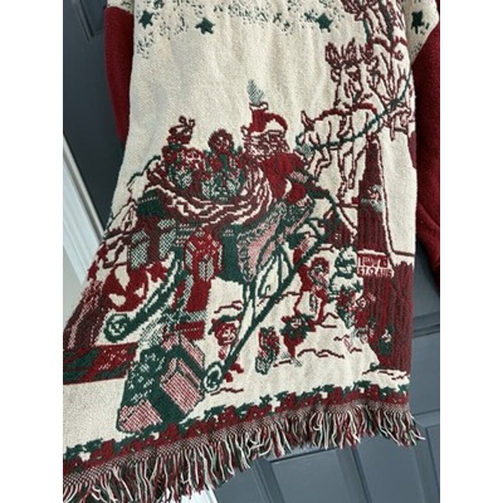 Upcycled Blanket Jacket Boho tapestry Cottagecore Handmade Christmas Sz L/XL - Picture 3 of 8